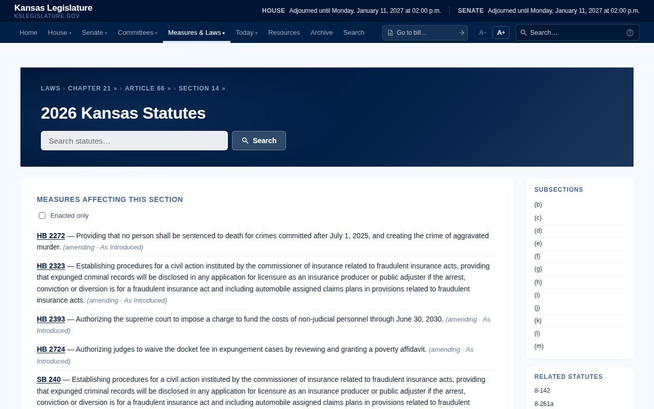 Kansas adult expungement eligibility periods and statutory exclusions